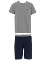 Emporio Armani Kratka pidžama  siva melange / crna