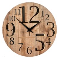 Ambia Home NÁSTĚNNÉ HODINY, černá, barvy dubu košíčkatého, 57 cm