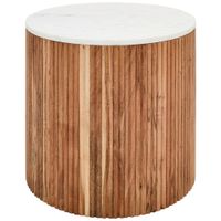 MID.YOU KONFERENČNÝ STOLÍK, farba akácie, biela, kameň, drevo, 50/45/50 cm