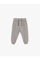 Koton Basic Jogger Sweatpants with Kangaroo Pocket and Tie Waist