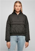 Women's Oversized Diamond Quilted Tug Jacket Black