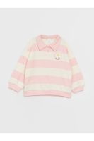 LC Waikiki Baby Girl Polo Neck Long Sleeve Striped Sweatshirt