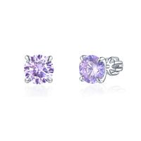 Olivie Strieborné 7mm náušnice PIPPI PURPLE 7967
