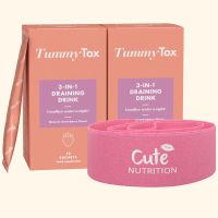 2x Draining Drink + CADOU: bandă elastică - Băutură care elimină retentia de apă, balonarea, celulita şi te ajută să slăbeşti. 2x10 plicuri | TummyTox