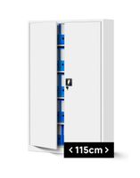 JAN II kovová kancelářská skříň: bílá 115x185 cm (1004)