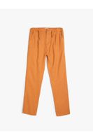 Koton Basic Trousers with Pockets and Tie Waist Viscose Fabric