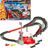 Hot Wheels JDY15 Racing Formule 1 Startovací dráha, F1 sada se 3 angličáky