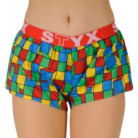 Női bő szárú boxeralsó Styx art sportos gumipánt kockák (T959) S