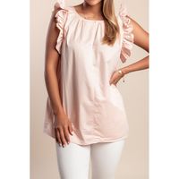 Plus Size Top S Volanima, Svijetlo Ružičaste Boje