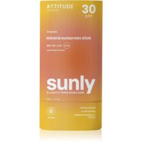 Attitude Sunly Sunscreen Stick мінеральний крем для засмаги у формі стіку SPF 30 Tropical 60 гр