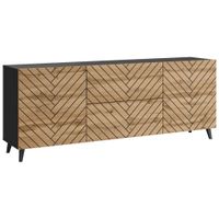 Livetastic NÍZKA KOMODA, čierna, 180/69,4/39 cm