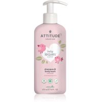 Attitude Baby Leaves Unscented душ гел и шампоан 2 в 1 за деца 473 мл.