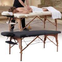 Masérské lehátko inSPORTline Orashi 186x60x62,5-85,5 cm 2-dílné dřevěné černá