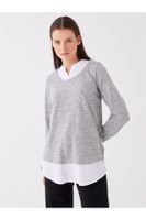 LC Waikiki Women's Basic Crew Neck Straight Long Sleeve Blouse