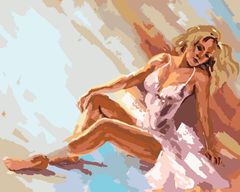 Maľovanie podľa čísel - KRÁSNA BALETKA Rámovanie: bez rámu a bez vypnutia plátna, Rozmer: 80x100 cm