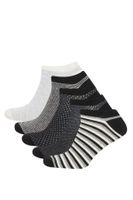 DEFACTO Men's 5-Piece Cotton Booties Socks