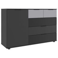 MID.YOU KOMODA, grafitová, čierna, svetlosivá, 130/83/41 cm