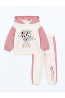 LC Waikiki Crew Neck Minnie Mouse Printed Baby Girl Sweatshirt and Tracksuit Bottom 2-Pack