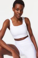 Trendyol White Medium Support/Shaping Knitted Sports Bra