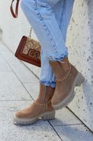 Boto Divatos Velúr cipők Vágott Camel Forget Me