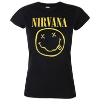 Koszulka metal damskie Nirvana - Yellow Happy Face - ROCK OFF - NIRVTS04LB L