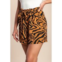 Bedruckte Shorts, Braun