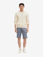 Dark blue men's striped shorts with linen blend Tom Tailor - Men's