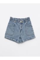 LC Waikiki Girls' Jean Shorts with Elastic Waist