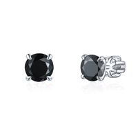Olivie Strieborné 6mm náušnice PIPPI BLACK 8356