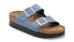 Birkenstock Arizona PAP Flex Platform Nubuk Leather Narrow Fit Ženy - Sandály Birkenstock - Modrá - 1030588-7.5 - Size: 7.5