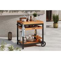 Ambia Garden ZÁHRADNÝ SERVÍROVACÍ VOZÍK, drevo, kov, 73/80/50 cm