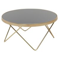 MID.YOU KONFERENČNÝ STOLÍK, čierna, zlatá, sklo, 82/82/39 cm
