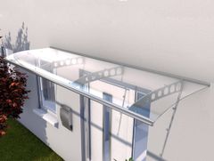 Vchodová strieška GUTTAVORDACH PT/ET 300 x 90 cm strieborná / číra GU7200412