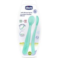 Chicco Soft Silicone ложка 6m+ Blue 2 кс