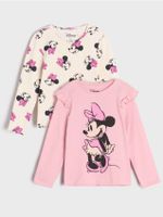 Sinsay - Koszulka z długimi rękawami 2 pack Myszka Minnie - różowy