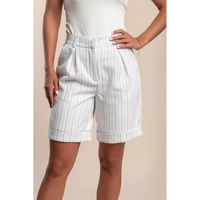 Gestreifte Shorts, Weiß