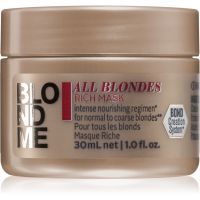 Schwarzkopf Professional Blondme All Blondes Rich hranjiva maska za grubu kosu 30 ml