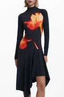 DESIGUAL SHORT DRESS FOR WOMEN IN BLACK