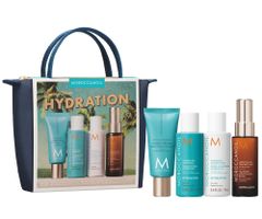 Cestovná sada pre hydratáciu vlasov Moroccanoil Greetings From Hydration + krém na ruky a taštička zadarmo + darček zadarmo