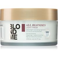 Schwarzkopf Professional Blondme All Blondes Light hranilna maska za tanke do normalne lase 200 ml