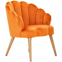 MID.YOU KŘESLO, dřevo, textil, oranžová, ecru