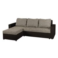 P & B ROHOVÁ SEDAČKA, textil, kompozitné drevo, cappuccino, mokka