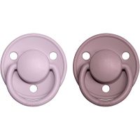BIBS De Lux Natural Rubber Size 2: 6+ months πιπίλα Dusky Lilac / Heather 2 τμχ