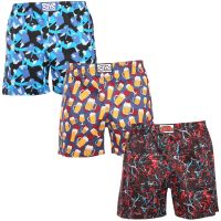 3PACK pánské trenky na spaní Styx vícebarevné (3DTP18458) XL