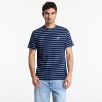 T-shirt GUESS Cn Ss Indigo Stripes Embro Tee Dark Indigo White St M