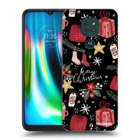 Silikónový čierny obal pre Motorola Moto G9 Play - Christmas