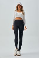 Trendyol Black Polar Fleece High Waist Slimming Knitted Leggings