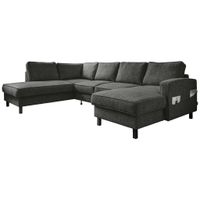 MID.YOU SEDACÍ SOUPRAVA, textil, tmavě šedá