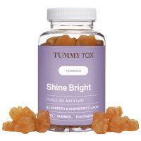 Shine Bright Beauty Gummies - Vitamine für Haare, Haut und Nägel. 60 Gummibärchen mit Blaubeer- und Himbeergeschmack | TummyTox