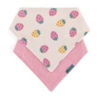 Petite&Mars Bandana Luke 3m+ нагрудник Beige Strawberies&Dusty Rose 2 кс
